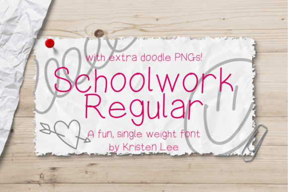 Schoolwork Font: A Playful Typeface for Crafters
